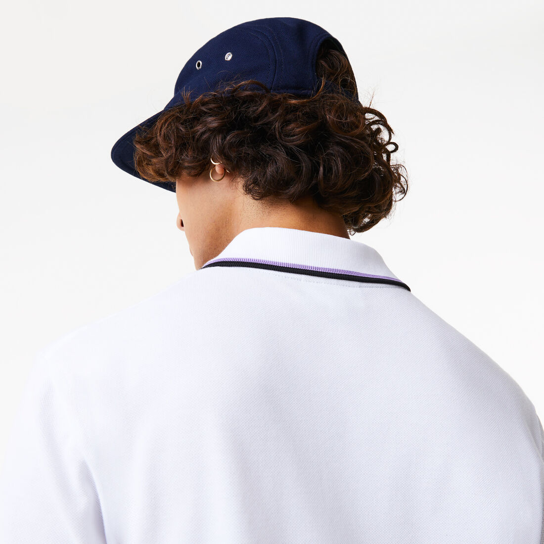 تيشيرت بولو لاكوست قطن بيكيه بيتي بياقة مخططة وقصة عادية للرجال Men's Lacoste Regular Fit Striped Collar Cotton Petit Piqué Polo Shirt - PH9531-00-001