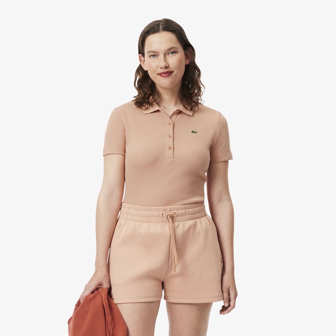 تيشيرت بولو L.12.D بقصة ضيقة من القطن المضلع Slim Fit L.12.D Ribbed Cotton Polo Shirt - DF5377-00-ZIH