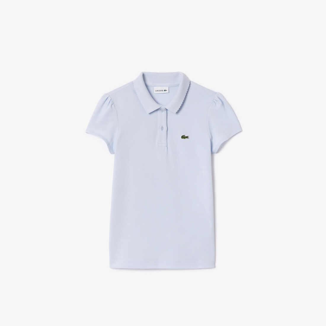 Girls' Lacoste Scalloped Collar Mini Pique Polo Shirt - PJ3594-00-J2G
