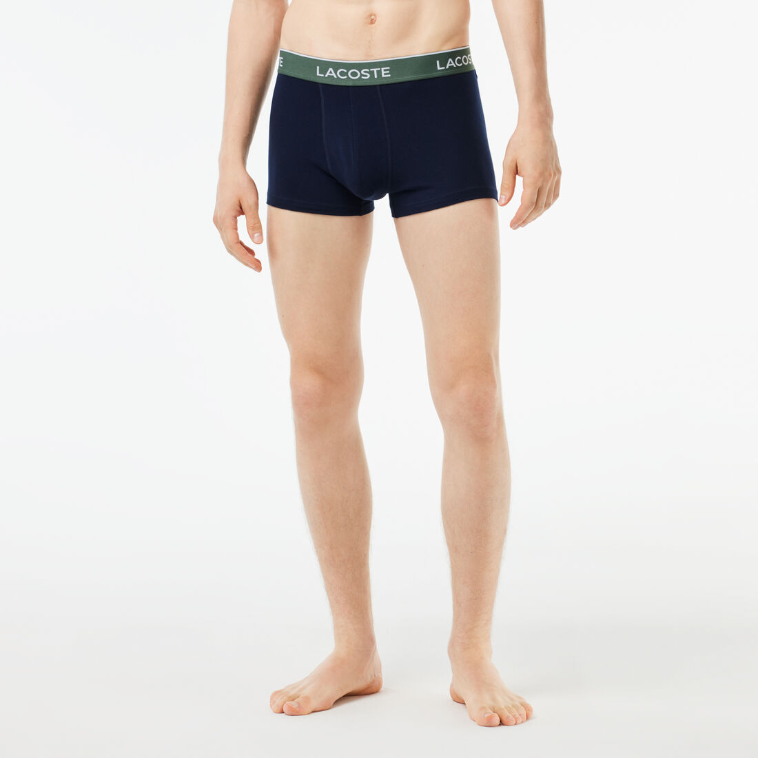مجموعة من 3 سراويل داخلية كاجوال باللون الكحلي مع حزام خصر متباين Pack Of 3 Navy Casual Trunks With Contrasting Waistband - 5H3401-00-IZI