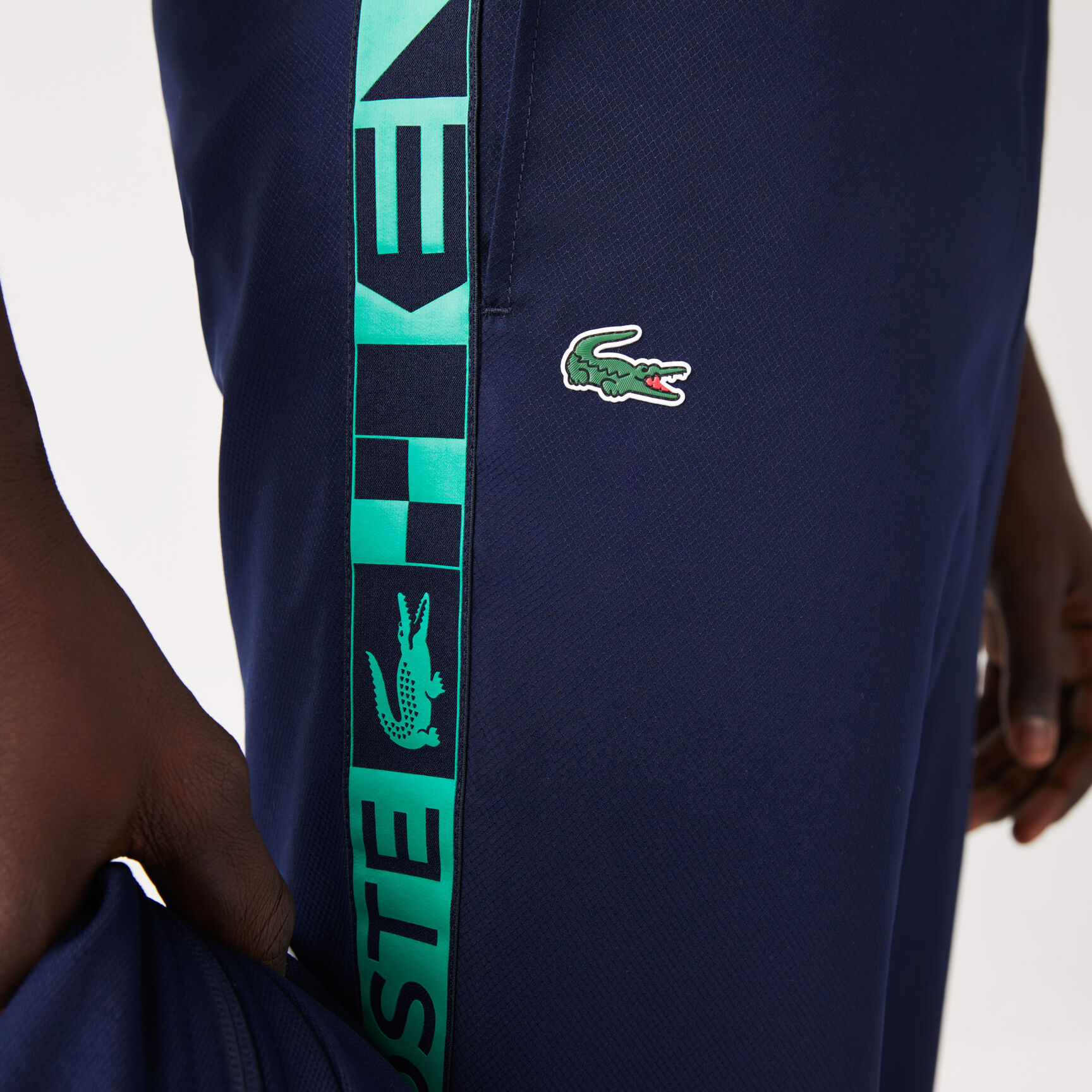 بنطال رياضي تنس بطبعات جانبية للرجال مجموعة Lacoste SPORT