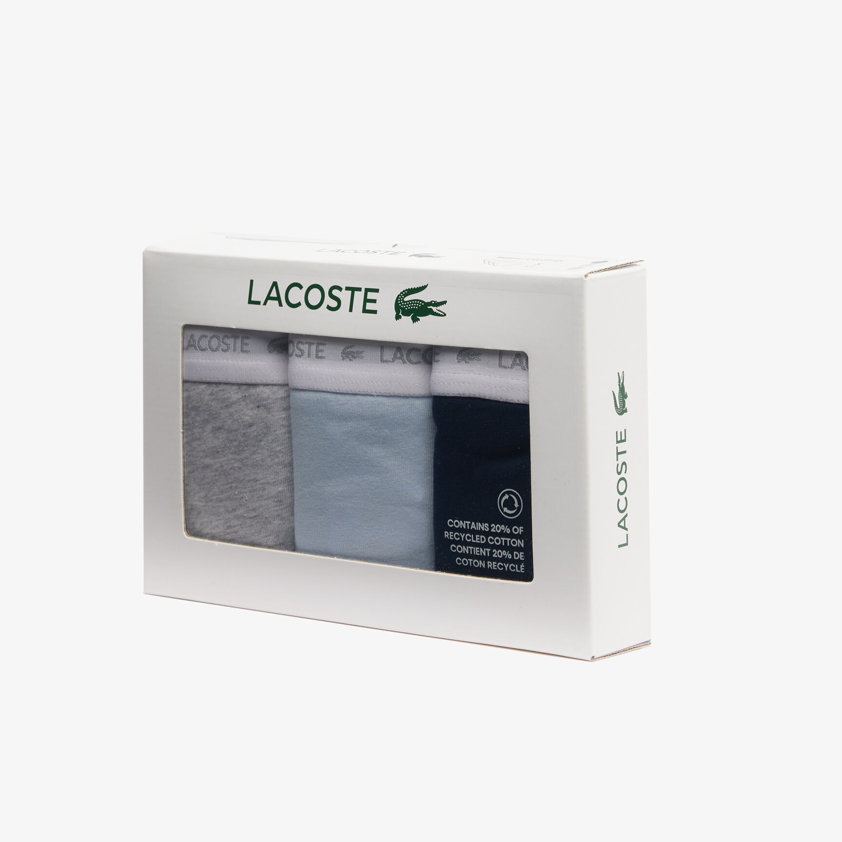 طقم بوكسر قطن مطاطي بتصميم رفيع من الجانبين، 3 قطع 3-Pack Briefs - 8F1338-00-IJH