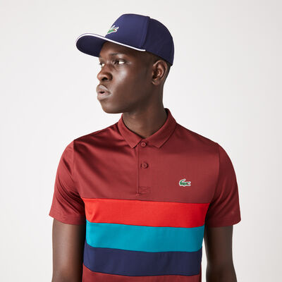 Men's Lacoste Sport Tricolor Stripe Golf Polo Shirt