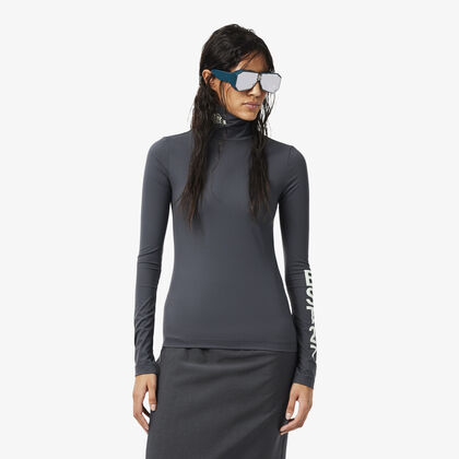 لاكوست runway high neck printed stretch t shirt