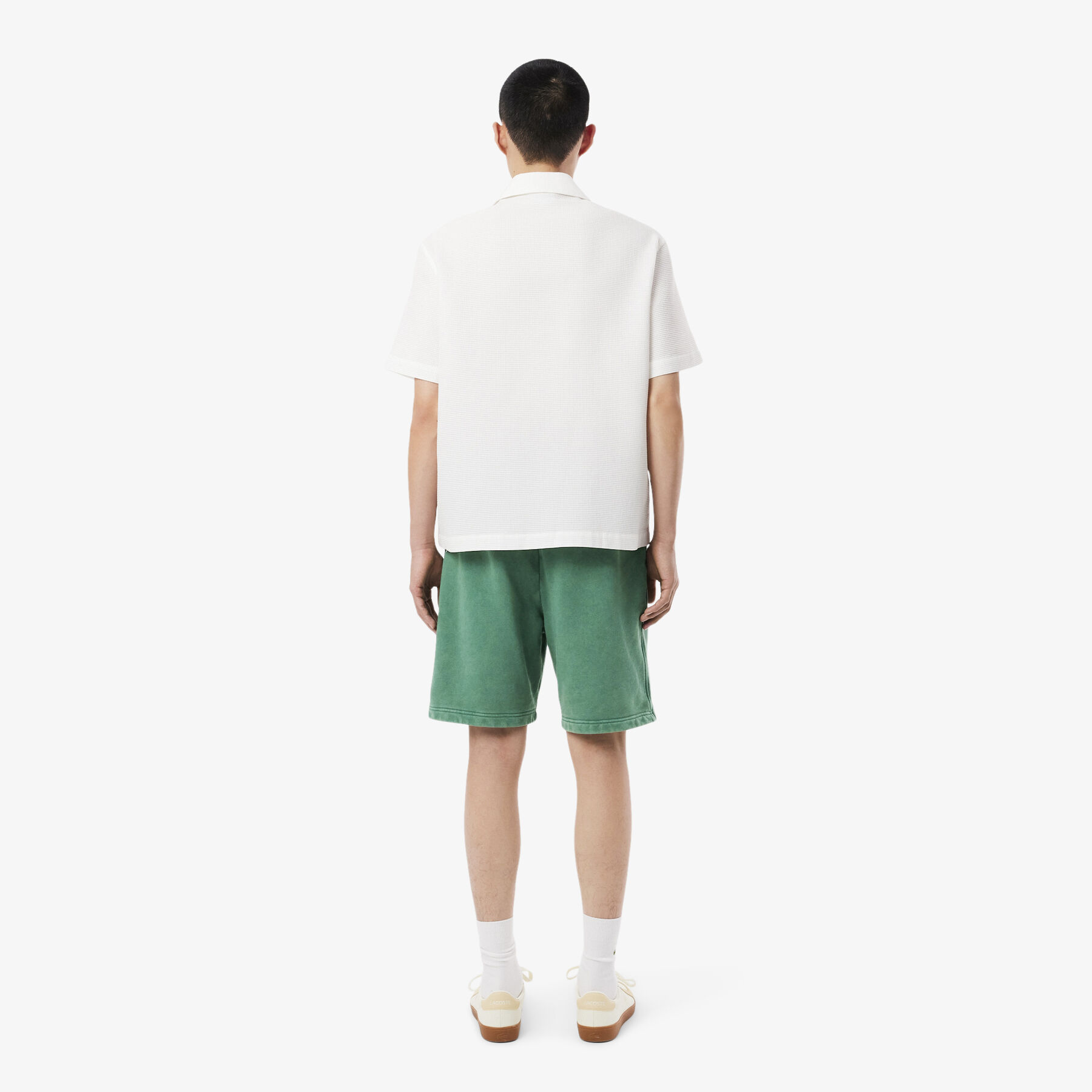Washed Effect Cotton Fleece Shorts lacoste washed effect cotton fleece shorts