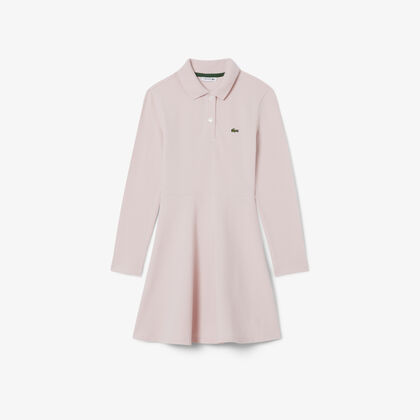 فستان بولو بيكيه مطاطي بأكمام طويلة