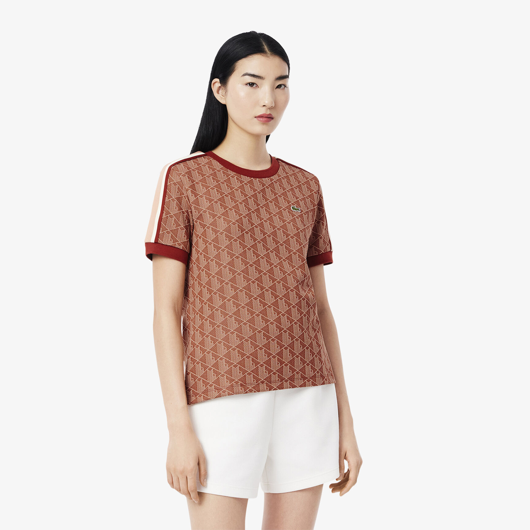 Slim Fit Monogram Jacquard T-shirt Slim Fit Monogram Jacquard T-shirt - TF3244-00-GTI