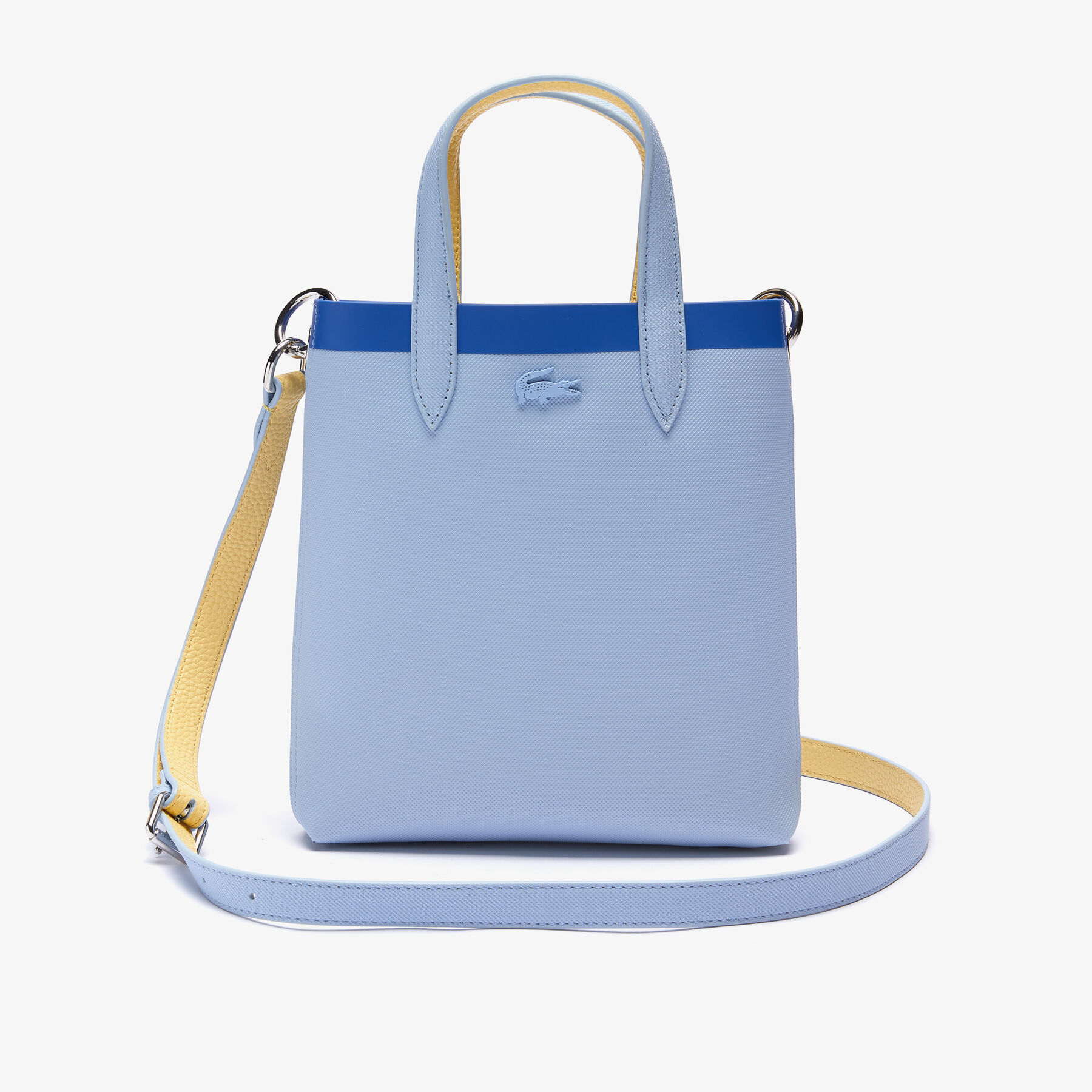 lacoste women s anna detachable shoulder strap mini tote bag