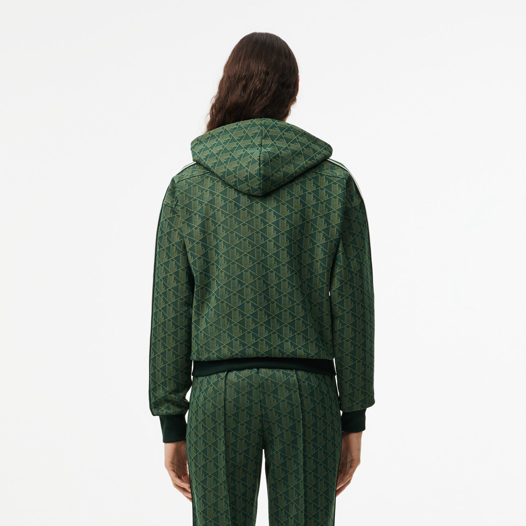 Jacquard Monogram Hoodie Monogram Jacquard Zip Front Hoodie - SF7606-00-ICL