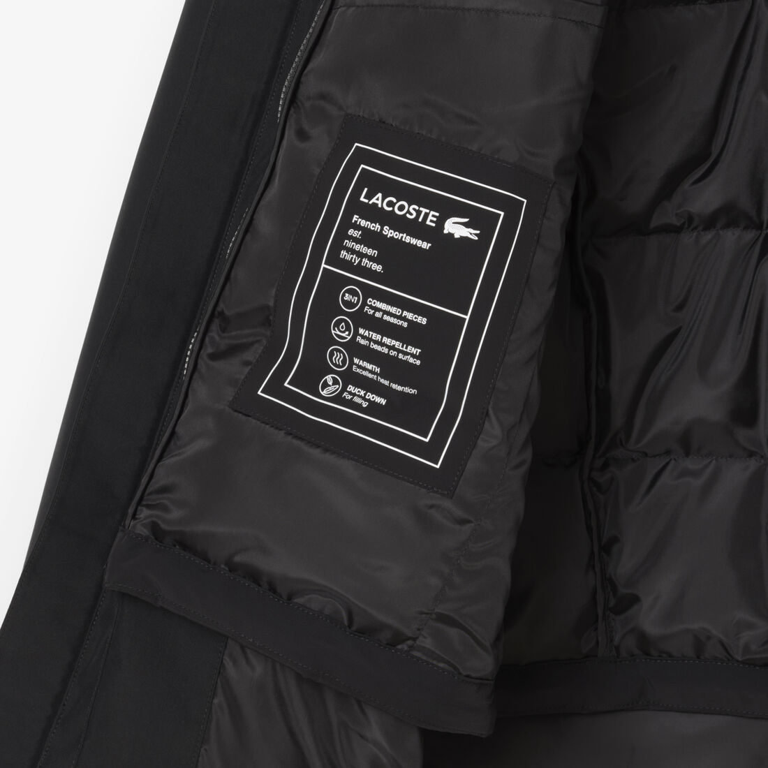 3 in 1 Water-Repellent Padded Parka lacoste 3 in 1 water repellent padded parka