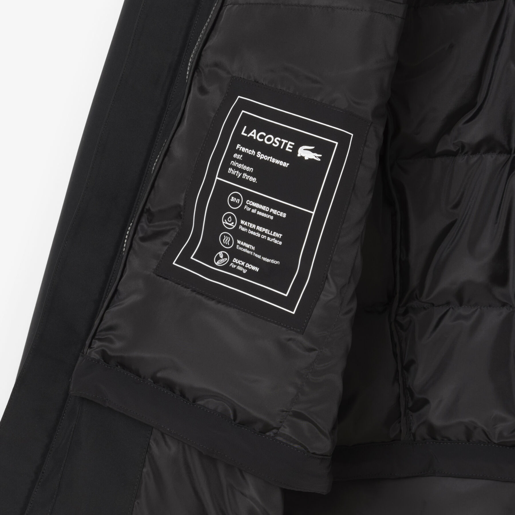 3 in 1 Water-Repellent Padded Parka lacoste 3 in 1 water repellent padded parka