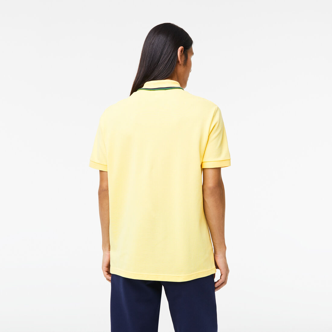 Men's Lacoste Regular Fit Striped Collar Cotton Petit Piqué Polo Men's Lacoste Regular Fit Striped Collar Cotton Petit Piqué Polo Shirt - PH9531-00-107