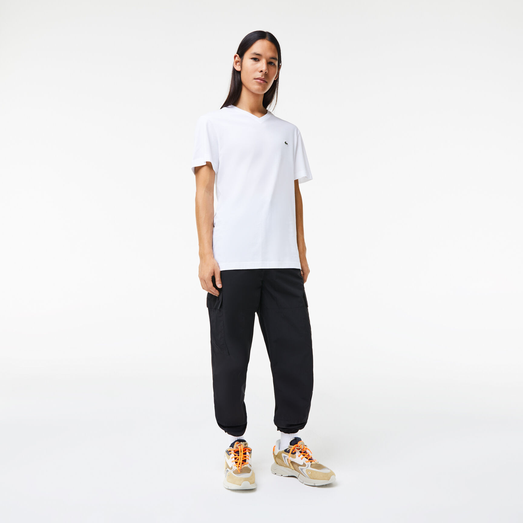 Men's V-neck Cotton T-shirt - TH2036-00-001