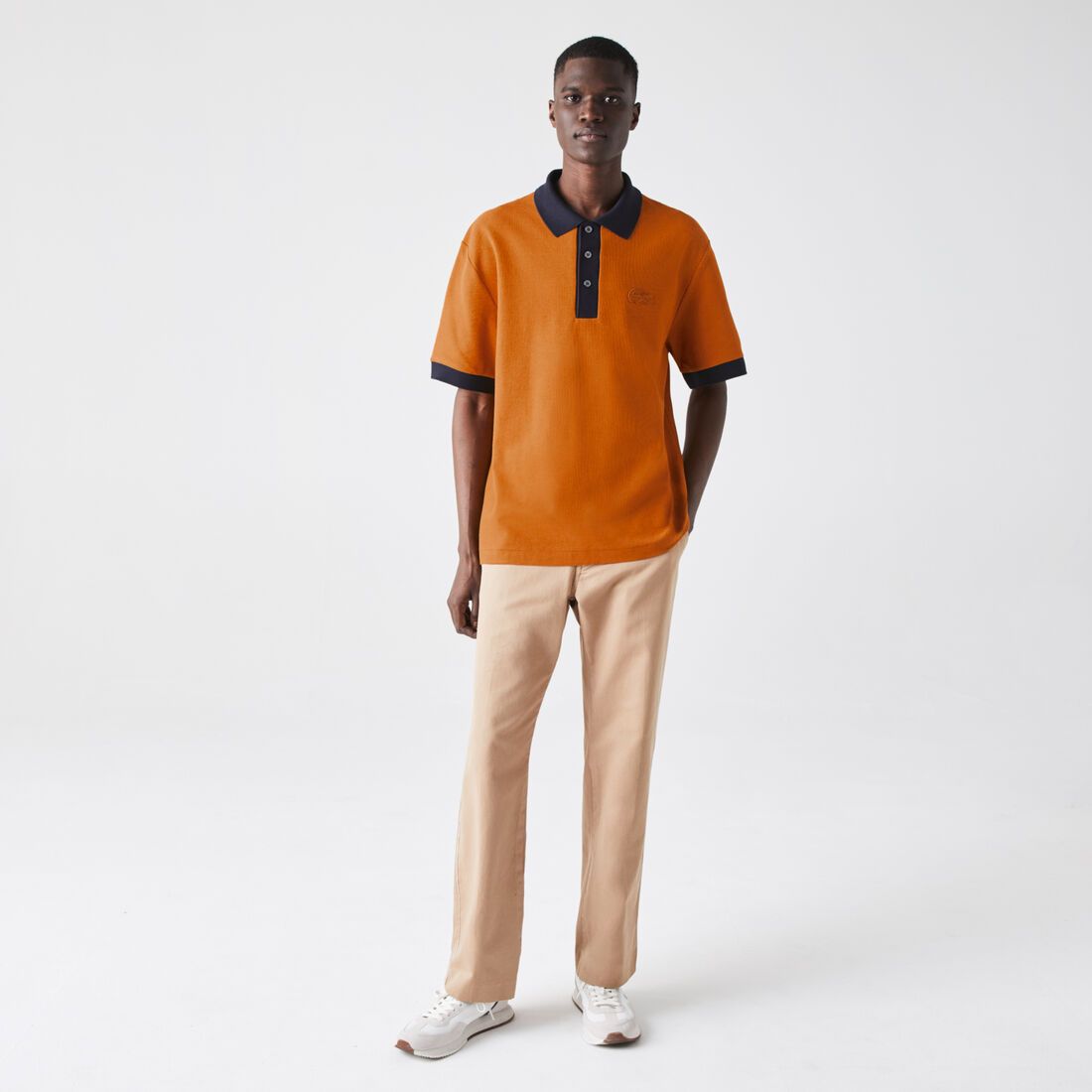 Men&rsquo;s Lacoste Loose Fit Textured Cotton Piqu&eacute; Polo