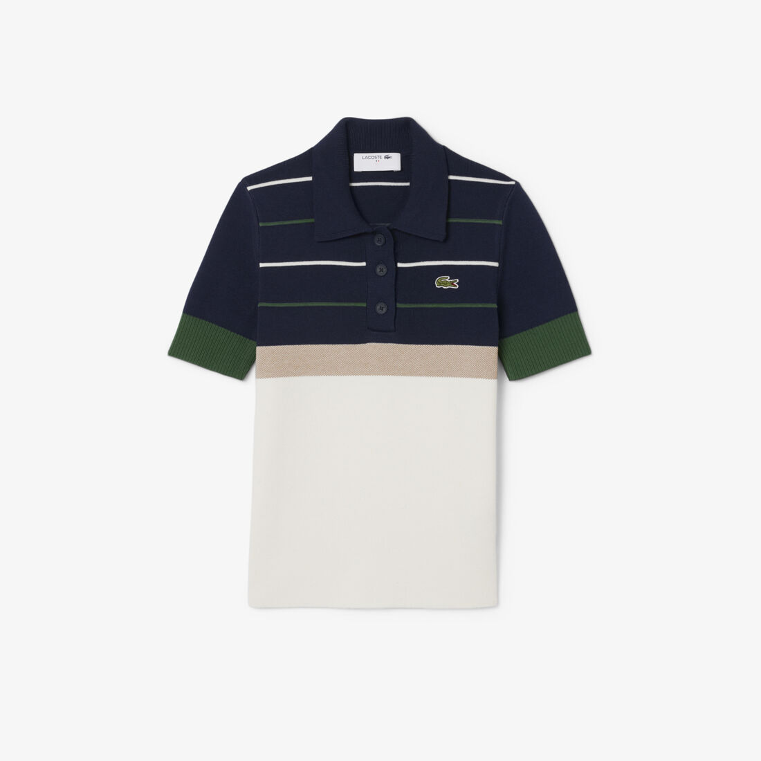 French Made Striped Polo Collar Sweater - AF4009-00-9IY