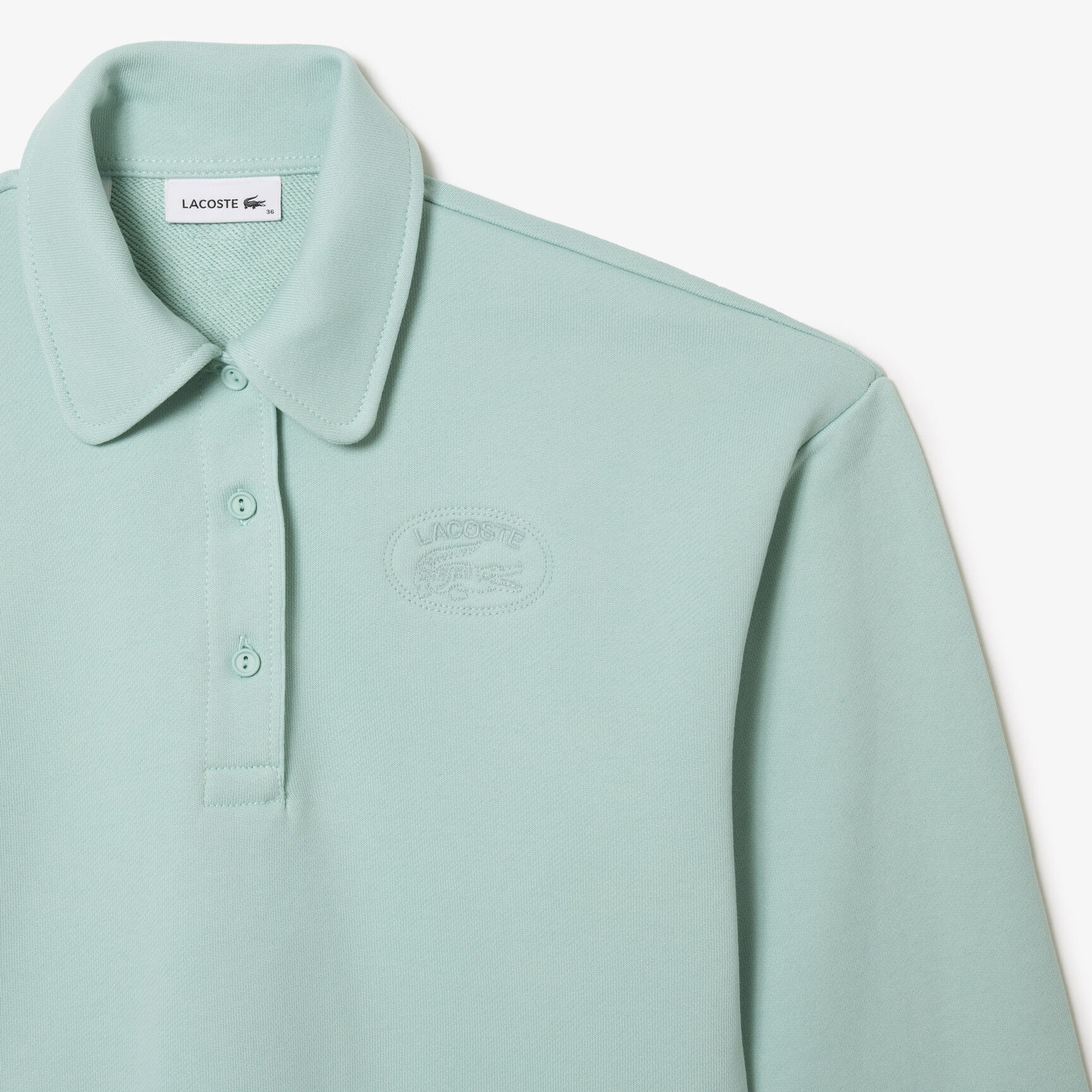 هودي من مزيج قطني بقصّة فضفاضة للنساء Lacoste Embroidered Polo Neck Jogger Sweatshirt - SF3469-00-LGF