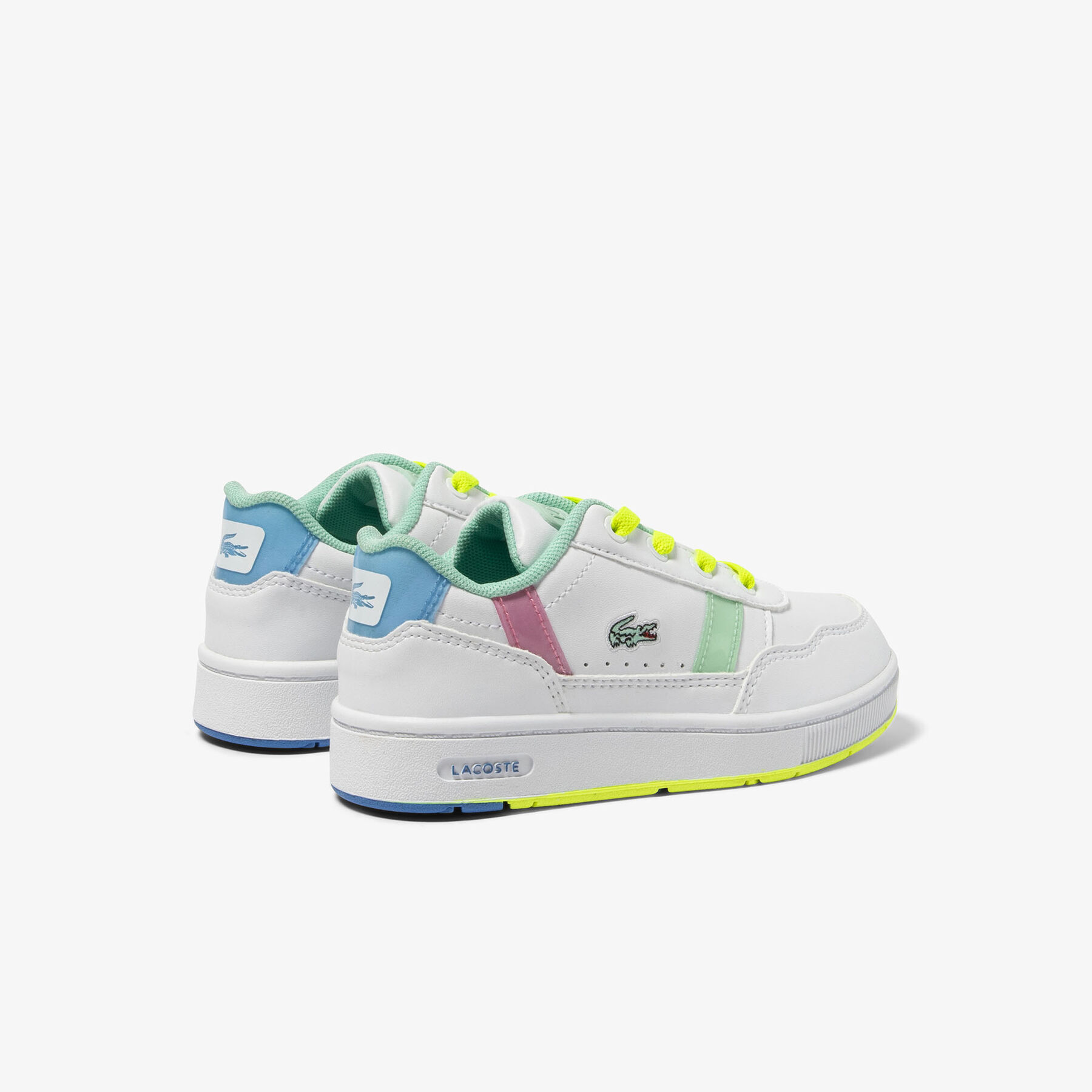 infants  lacoste t clip synthetic colour pop trainers