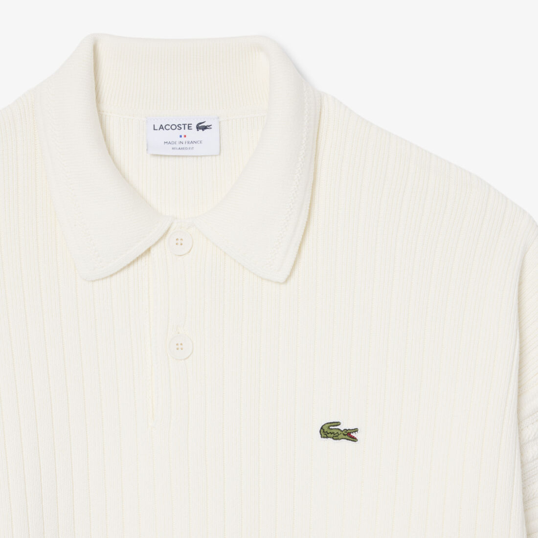 French Made Cotton Polo Collar Sweater lacoste french made cotton polo collar sweater