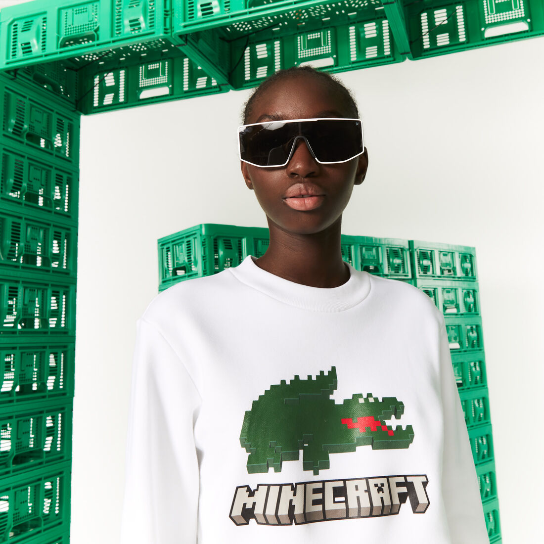 سويت شيرت صوف عضوي للجنسين مجموعة Lacoste x Minecraft سويت شيرت صوف عضوي للجنسين مجموعة Lacoste x Minecraft