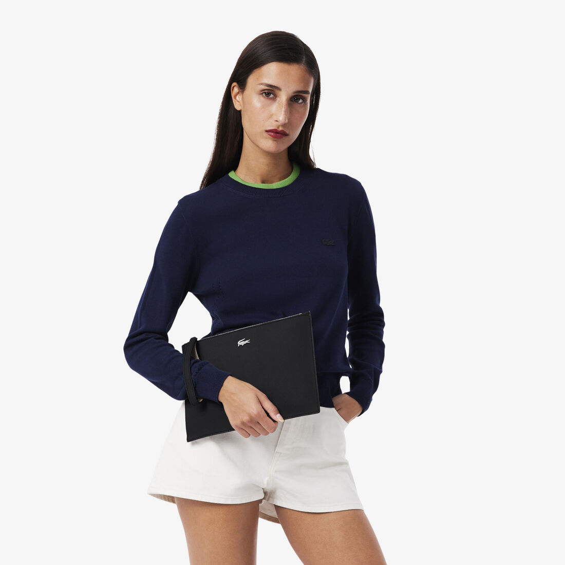 حقيبة آنا من قماش بيكيه المطلي Anna Coated Pique Canvas Pouch - NF2791AA-A91