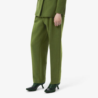 Runway Straight Fit Slub Wool Tailored Pants Runway Straight Fit Slub Wool Tailored Pants