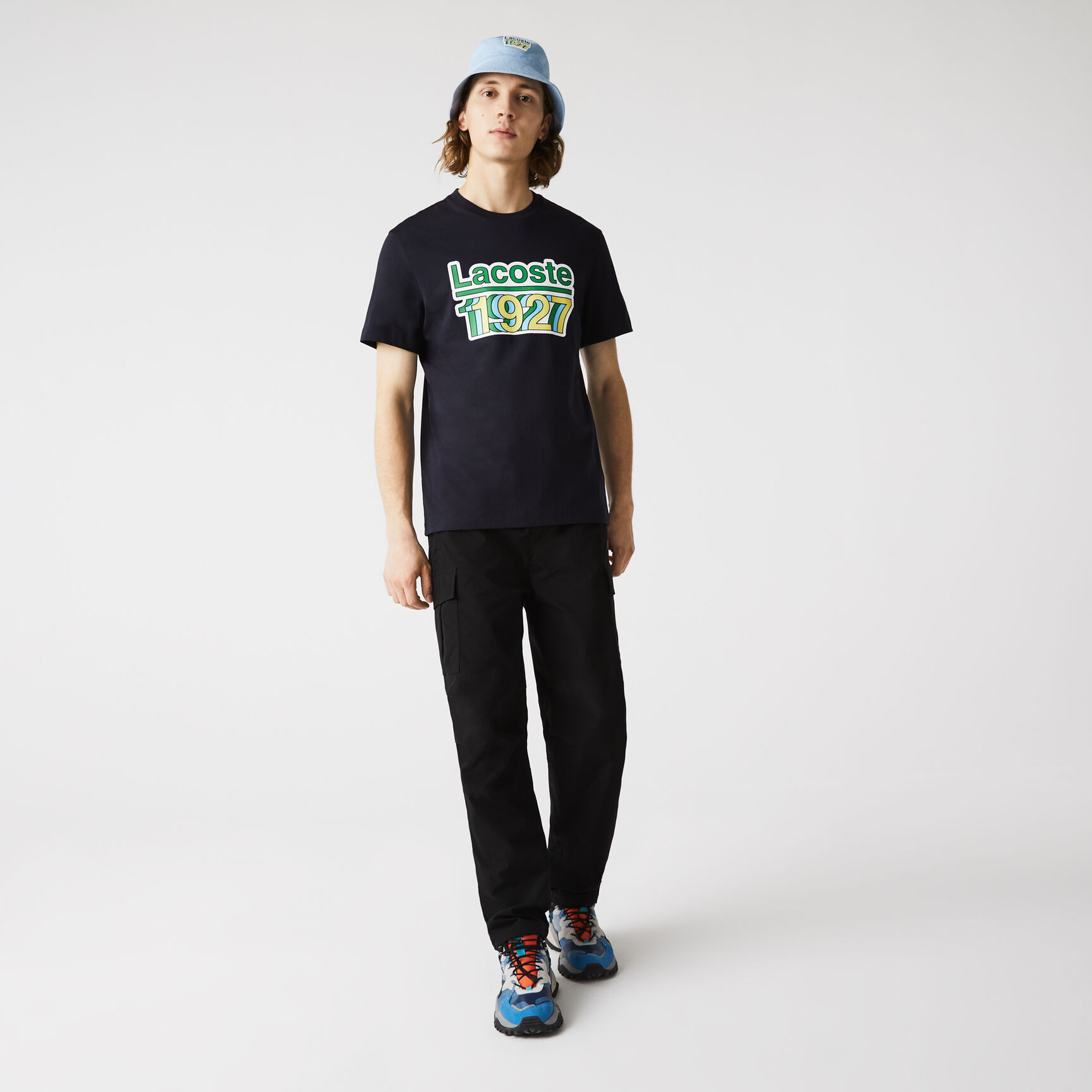 Men's Crew Neck Vintage Printed Cotton T-shirt