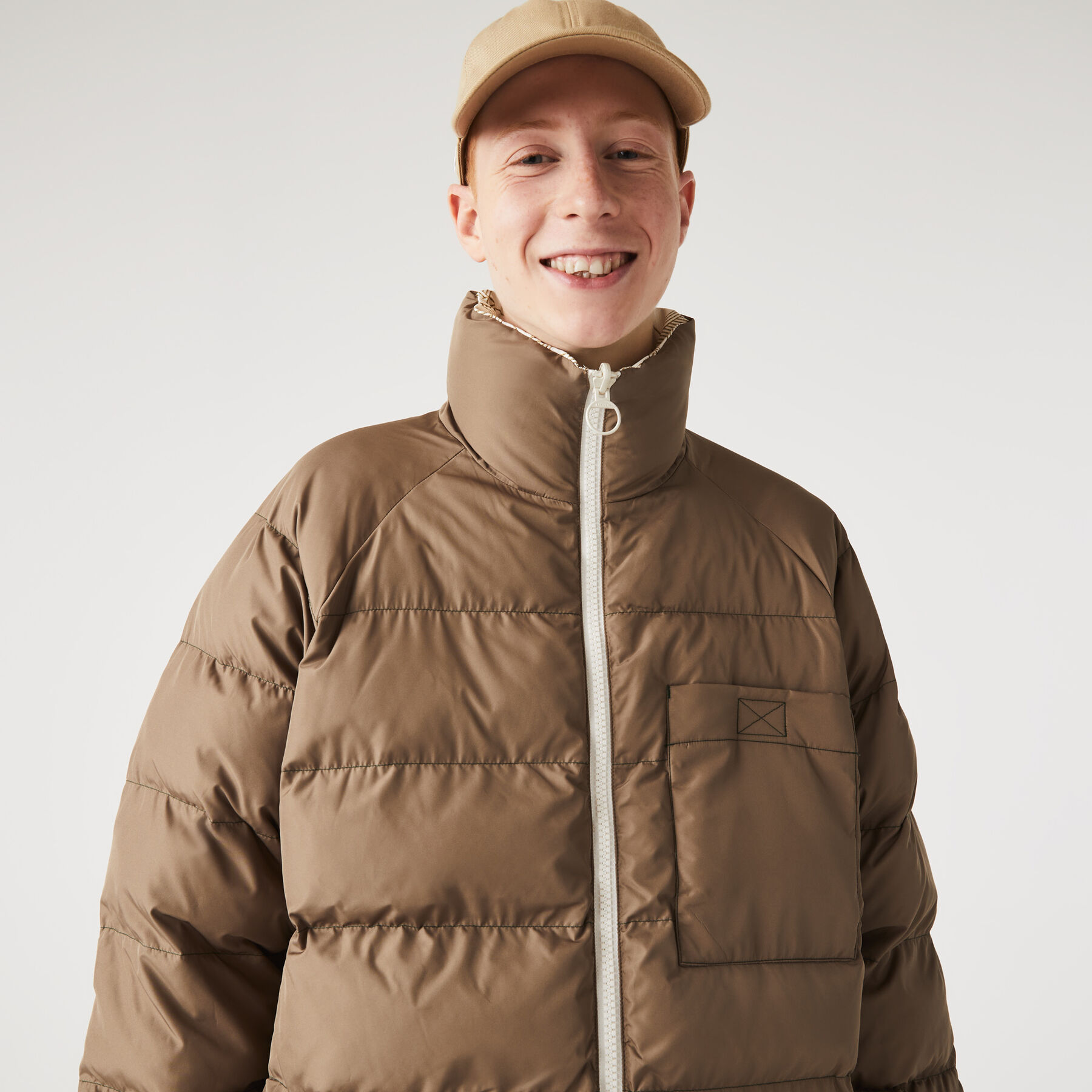 unisex lacoste water repellent reversible jacket
