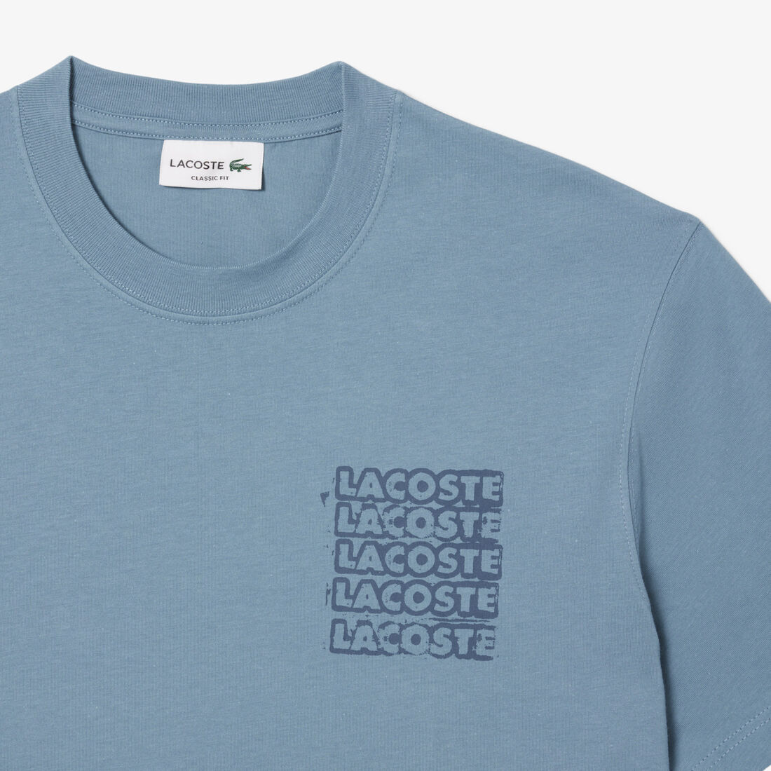lacoste cotton jersey graphic t shirt
