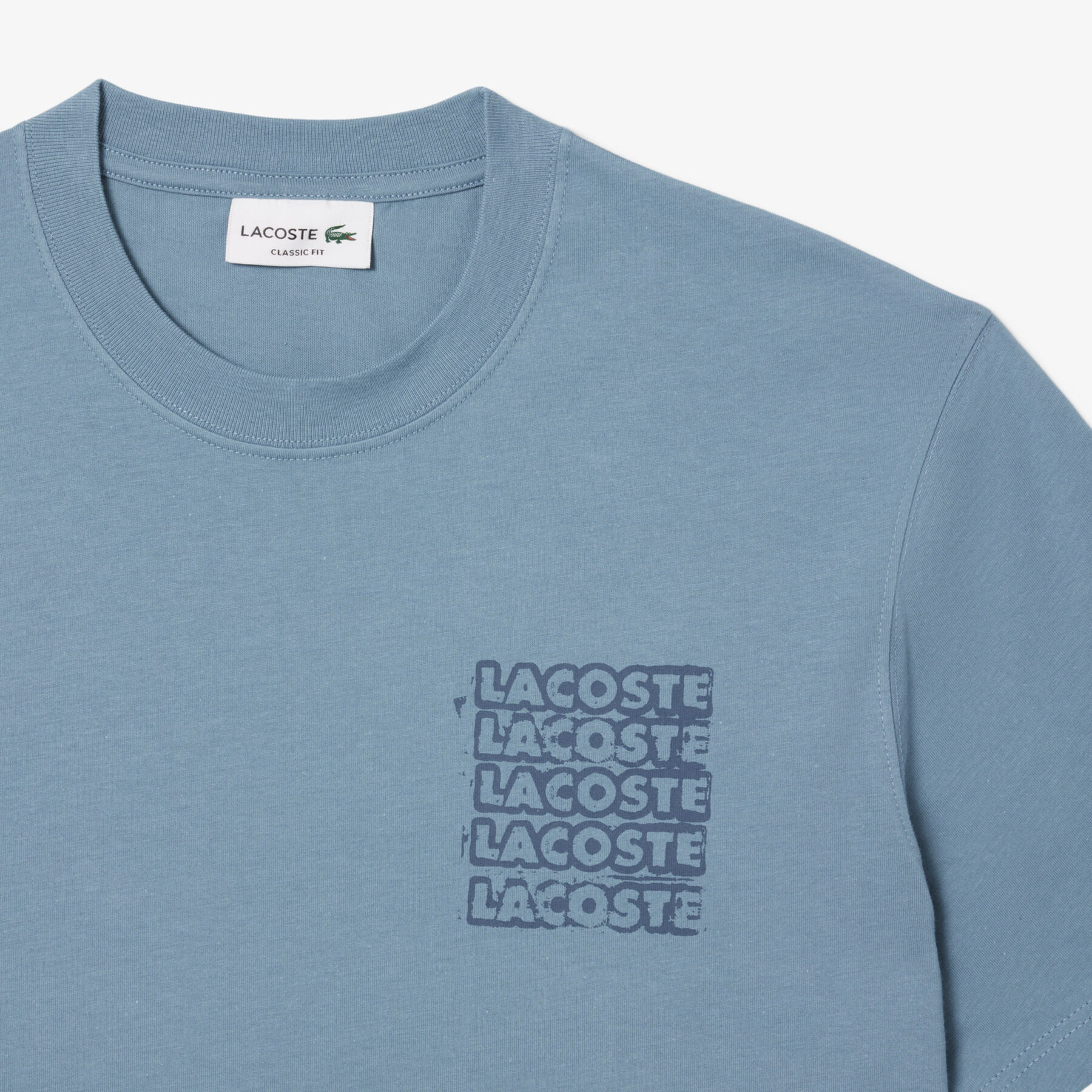 lacoste cotton jersey graphic t shirt