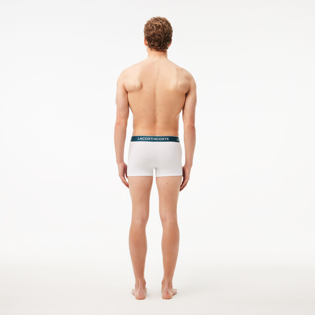 طقم بوكسر لاكوست بطبعة الشعار بألياف دقيقة للرجال، 3 قطع Pack Of 3 Casual Black Trunks - 5H3389-00-NUA