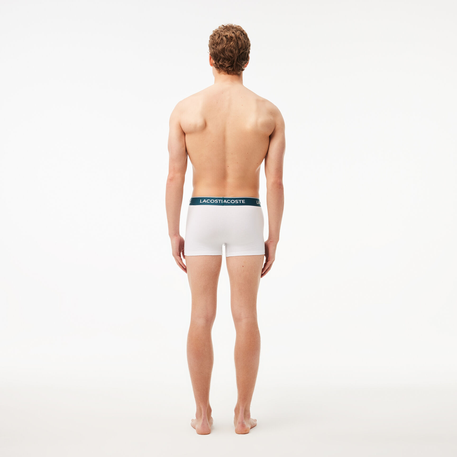 طقم بوكسر لاكوست بطبعة الشعار بألياف دقيقة للرجال، 3 قطع Pack Of 3 Casual Black Trunks - 5H3389-00-NUA