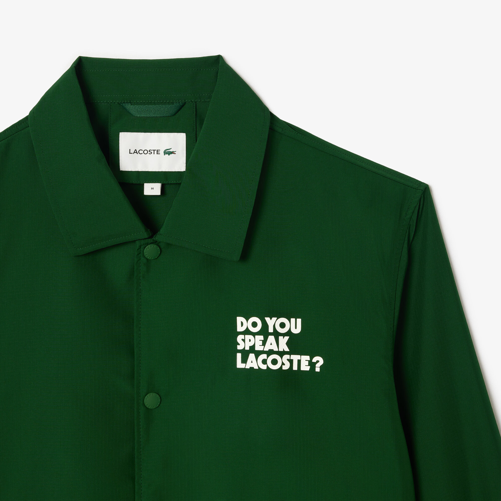 Lightweight Showerproof Ripstop Coach Jacket, Green | LACOSTE UAE