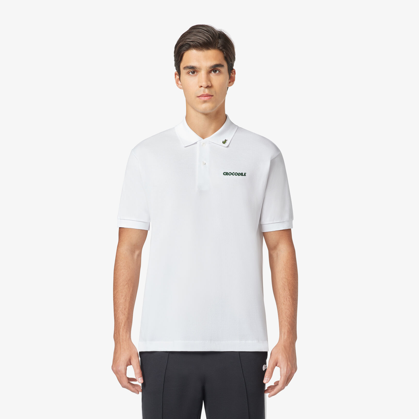 قميص بولو L.12.12 أصلي مطرز بشعار الماركة Original L.12.12 Embroidered Slogan Polo Shirt - PH8017-00-001