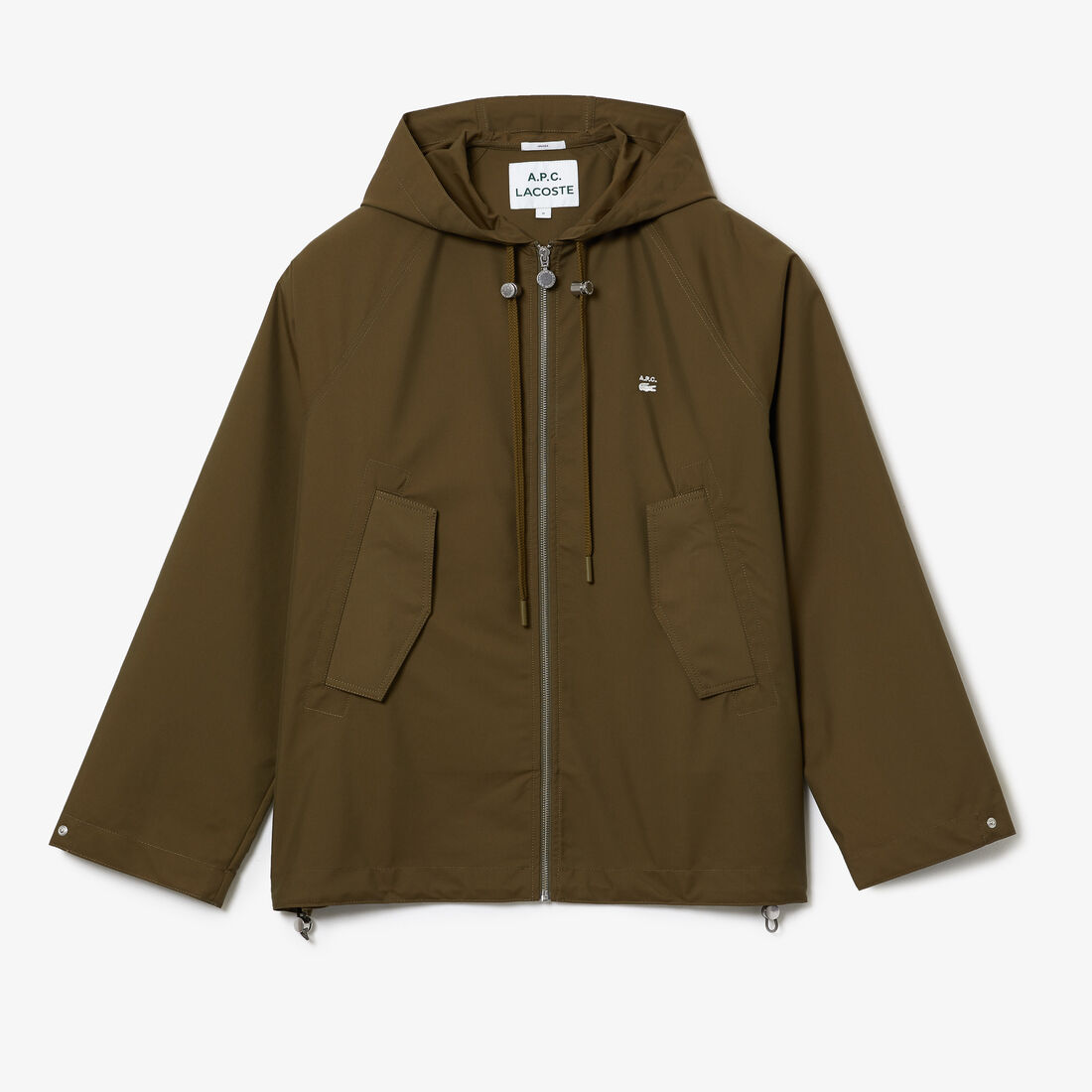 جاكيت بغطاء رأس قطن غابردين للجنسين مجموعة Lacoste x A.P.C.&lrm;&lrm;