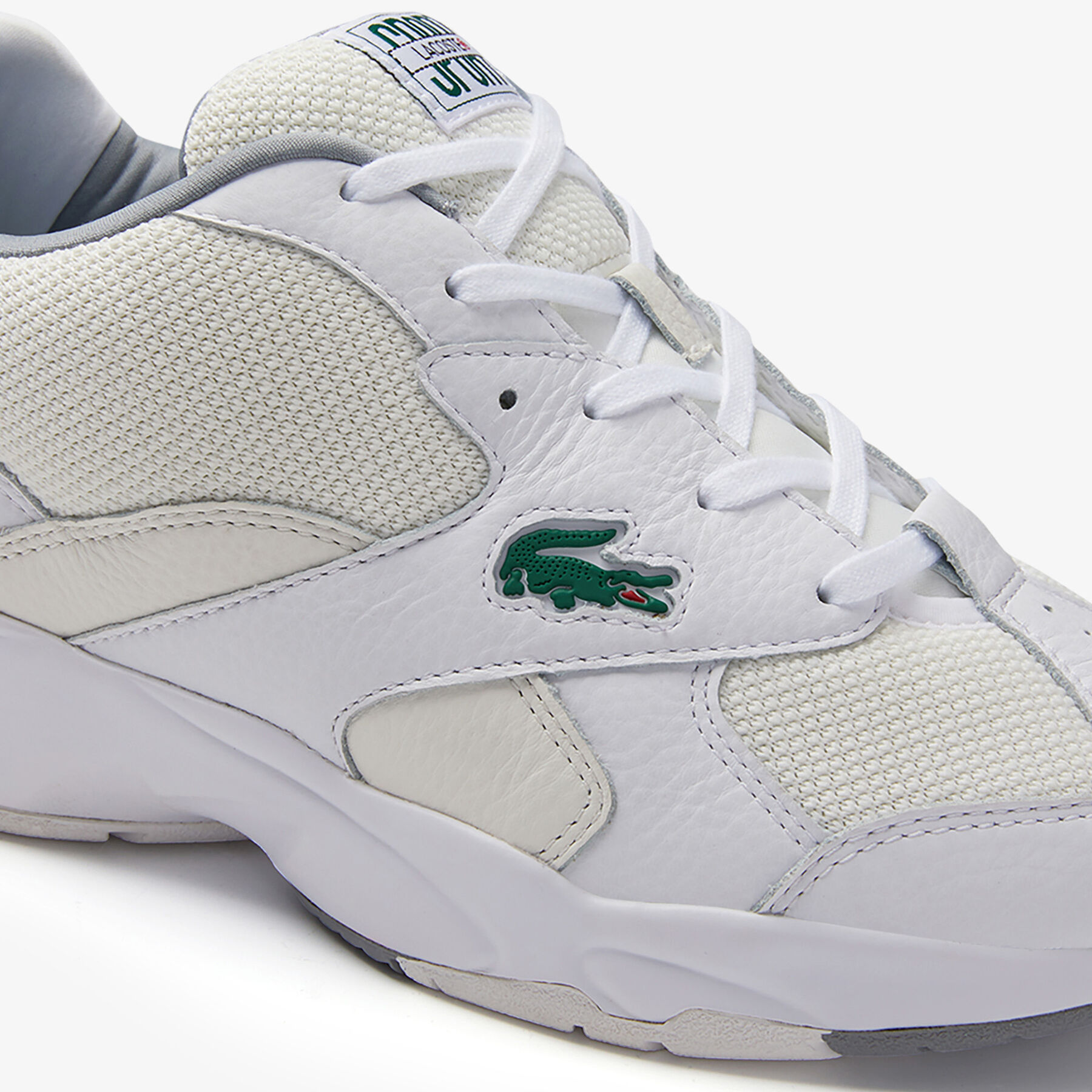 Men's Storm 96 Leather and Textile Trainers lacoste men s storm 96 leather and textile trainers