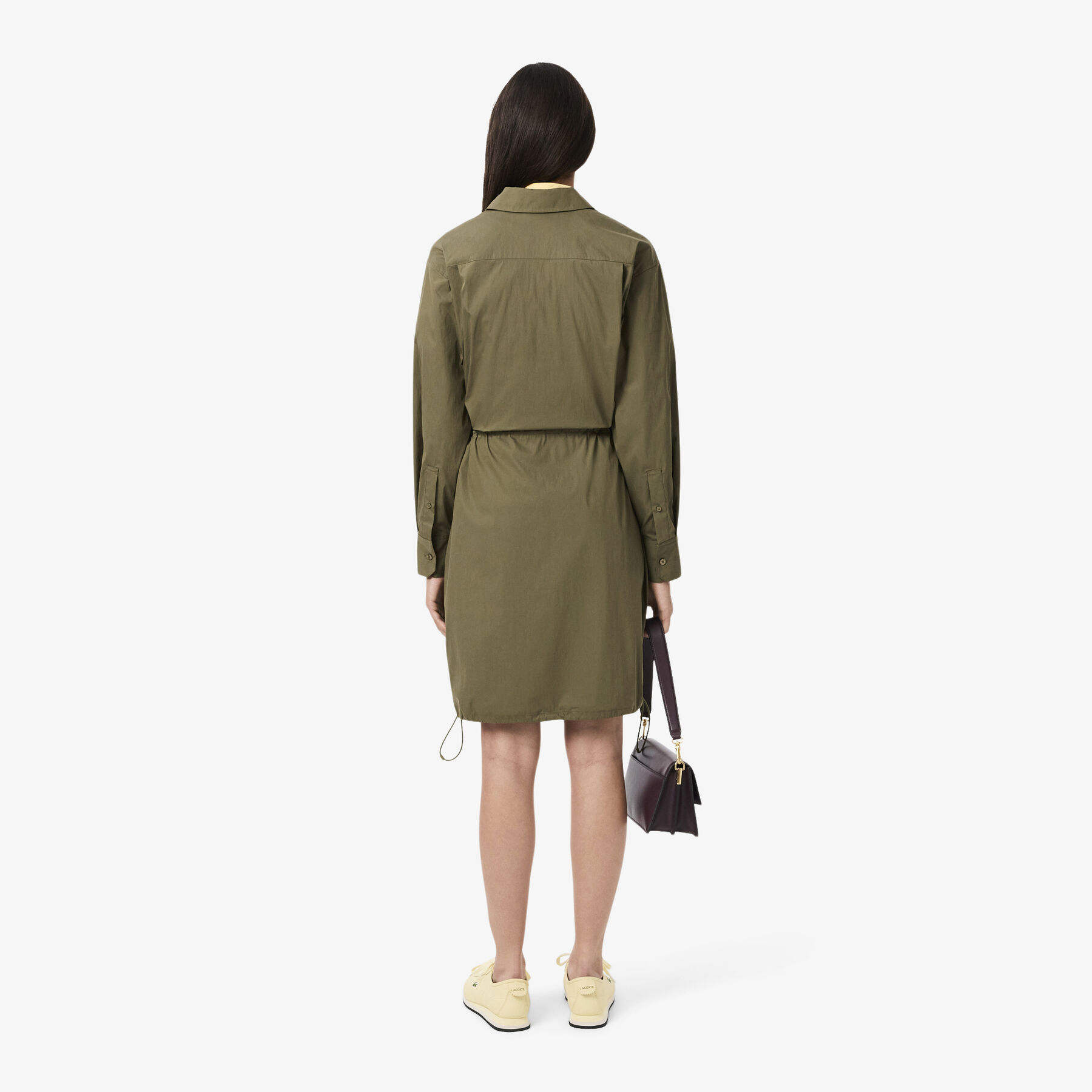 فستان قميص قطني كبير الحجم بسحاب أمامي Oversized Cotton Zip Front Shirt Dress - EF5317-00-E9F
