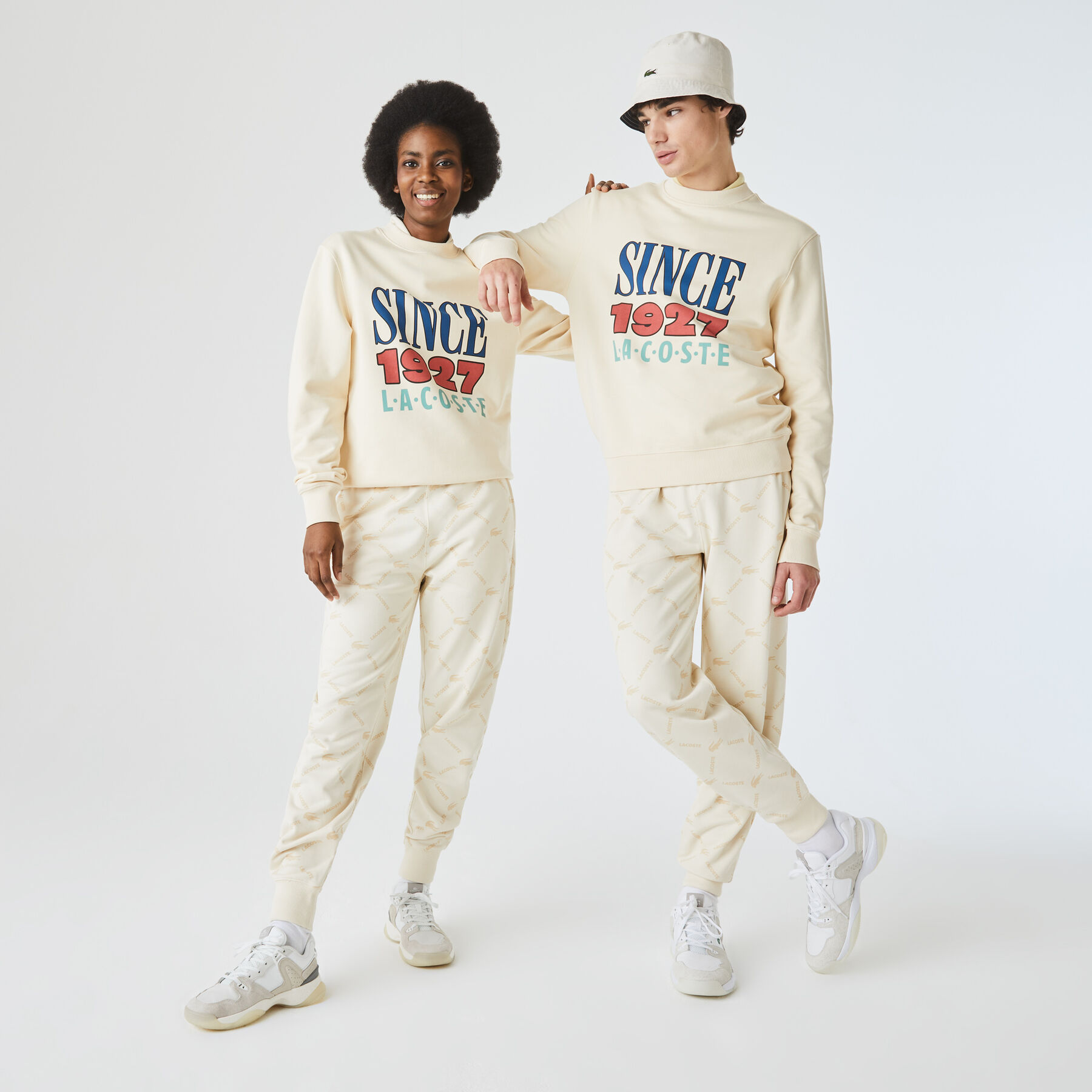 لاكوست بنطال رياضي صوف للجنسين مجموعة lacoste live وتفاصيل مطبوعة