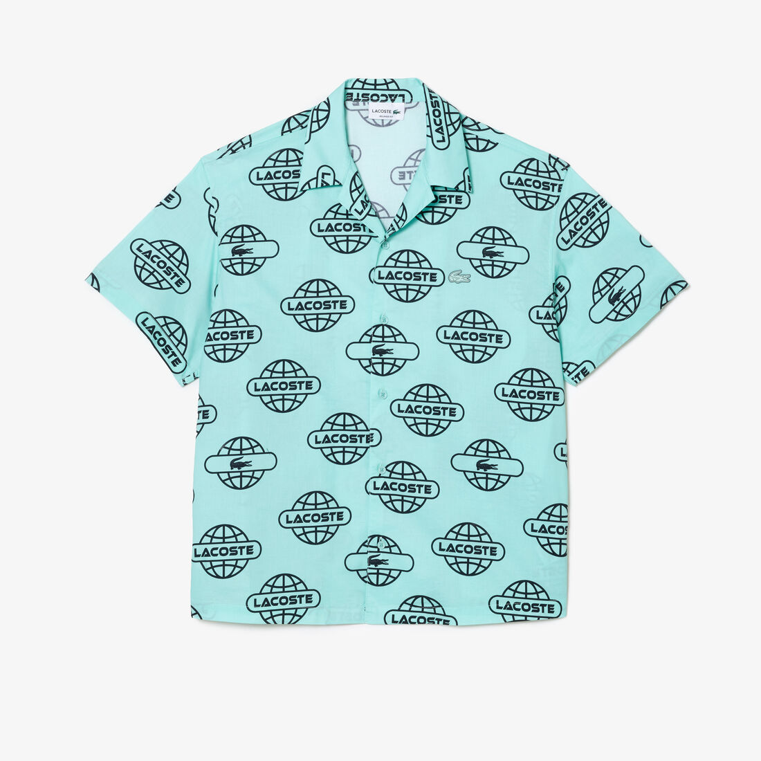 Globe Print Lacoste Cotton Twill Shirt Globe Print Lacoste Cotton Twill Shirt - CH1880-00-KI4