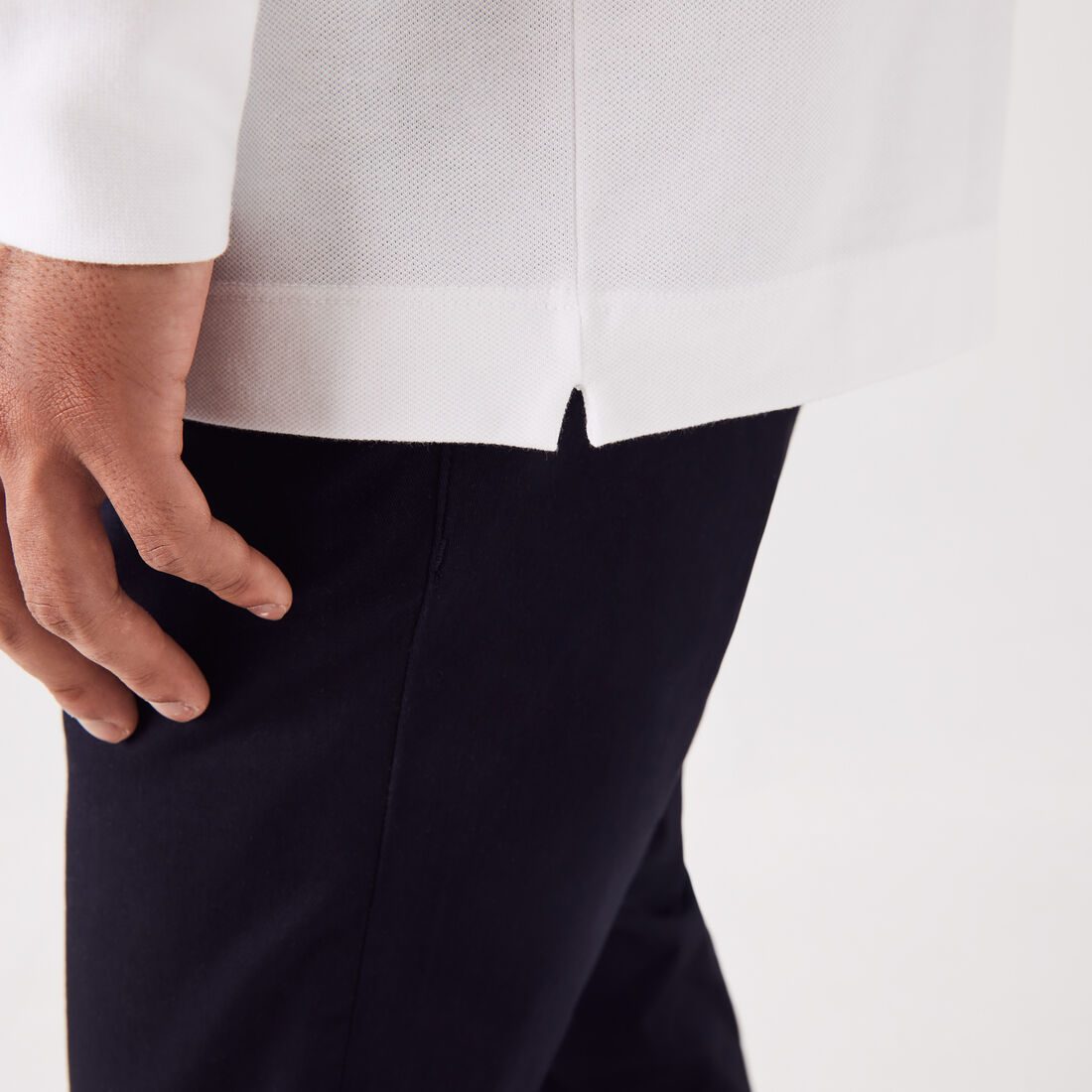 قميص بولو بيكيه باريسي بقصة عادية Smart Paris long sleeve stretch cotton Polo Shirt - PH2481-00-001