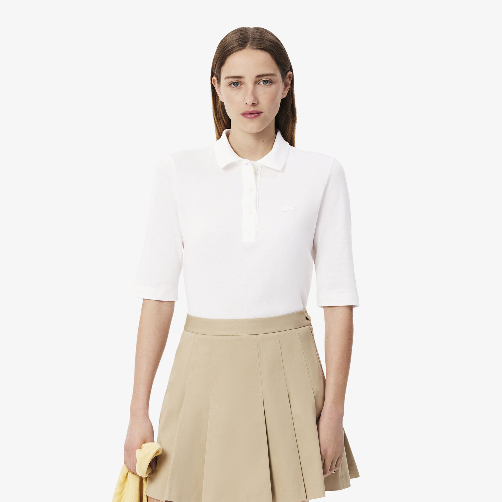 تي شيرت بولو بيكيه قطن ذو وجهين فضفاض Women's Lacoste Slim Fit Supple Cotton Polo Shirt - PF0503-00-001