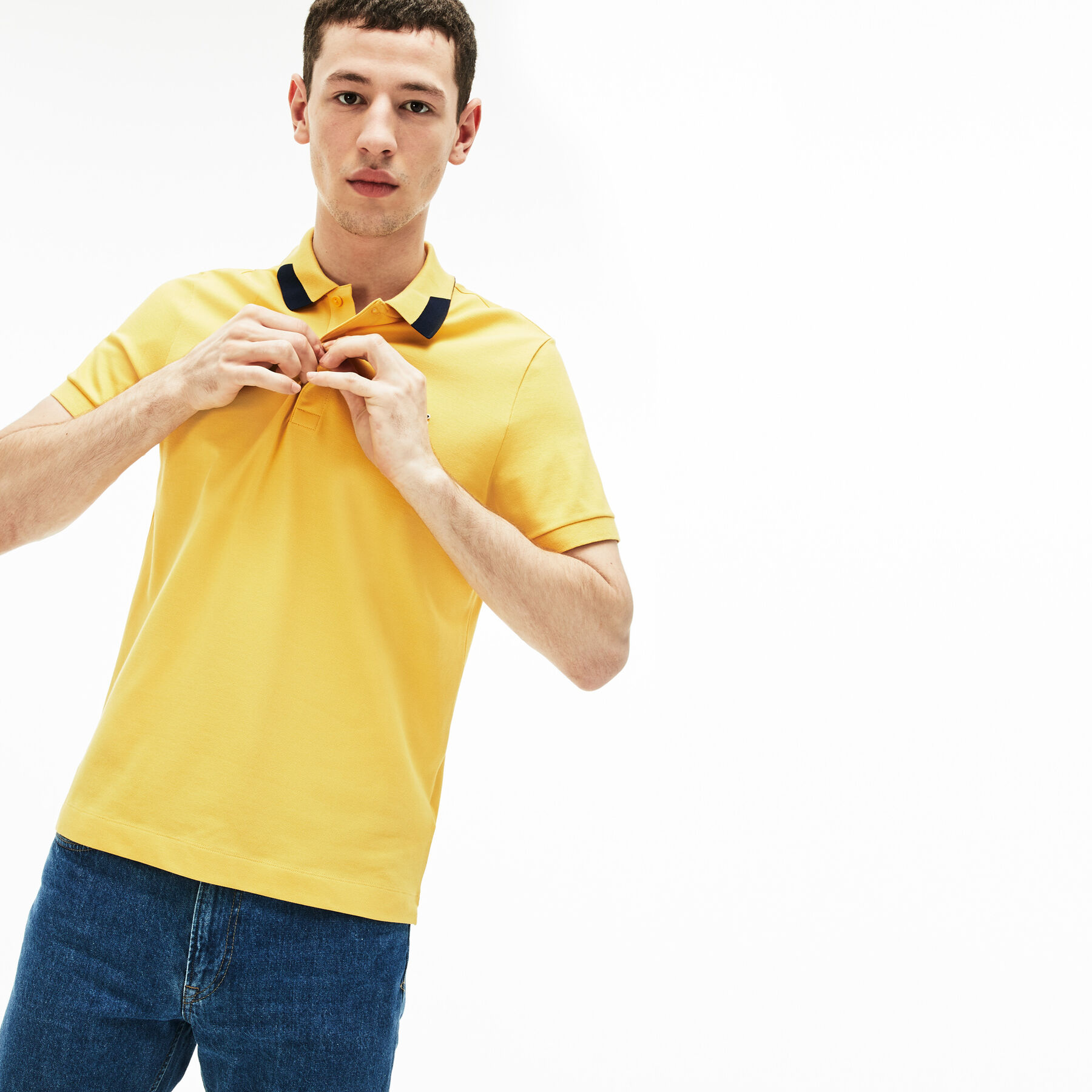 Men's Lacoste Regular Fit Contrast Accents Stretch Pima Piqué Polo Shirt men s lacoste regular fit contrast accents stretch pima piqu polo shirt