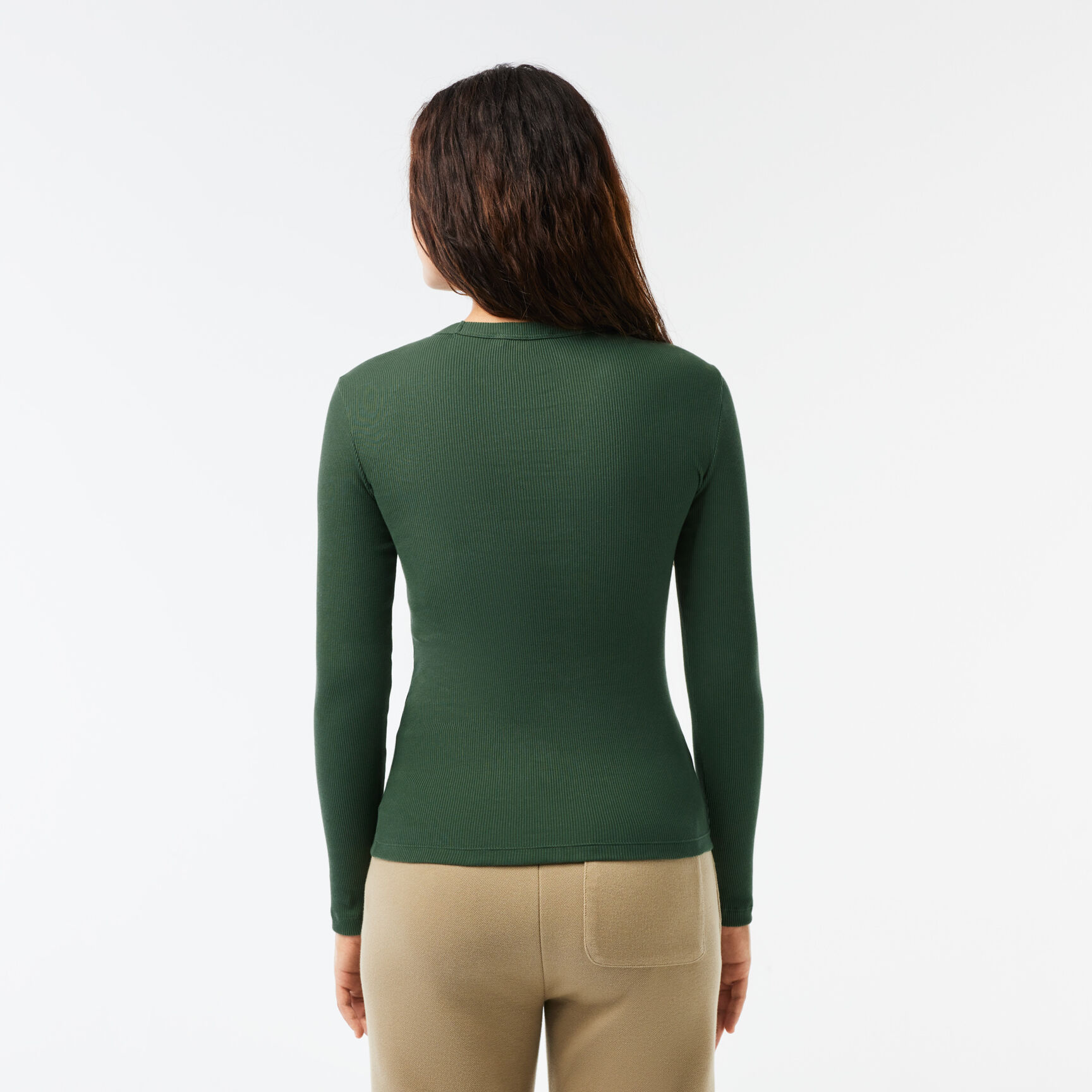 Long Sleeved Ribbed Cotton T-shirt - TF1692-00-SMI