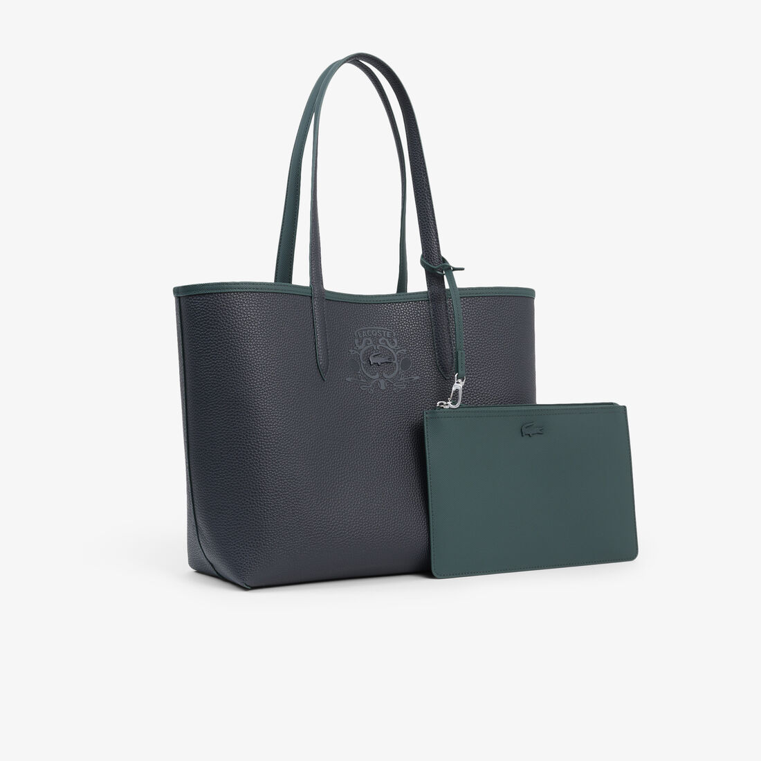 lacoste reversible tote with pouch