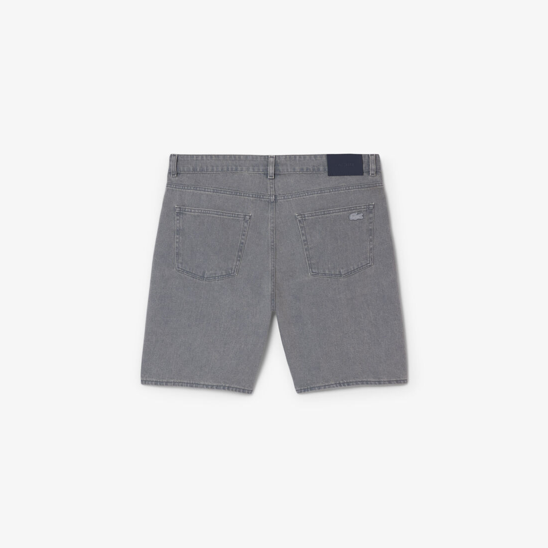 lacoste washed effect dyed denim bermuda shorts