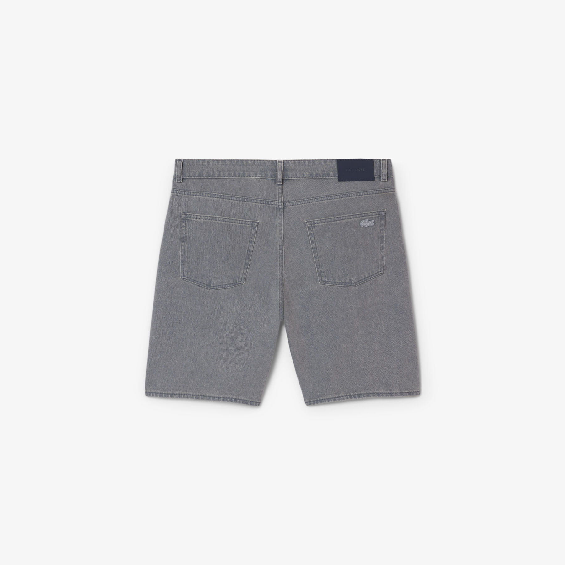 lacoste washed effect dyed denim bermuda shorts