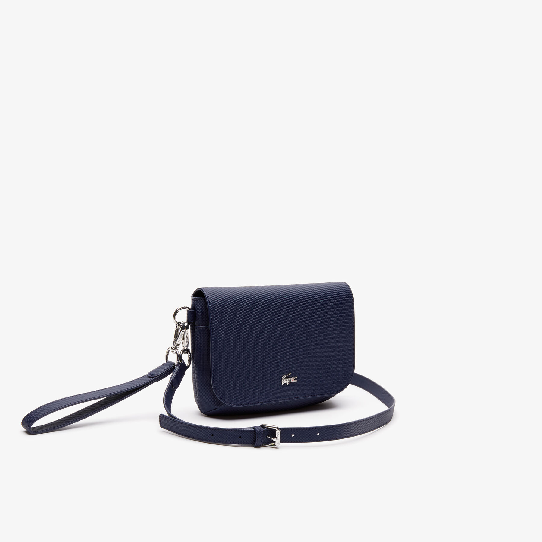 Women's Daily Classic Coated Piqué Canvas Flap Shoulder Bag lacoste women s daily classic coated piqu canvas flap shoulder bag