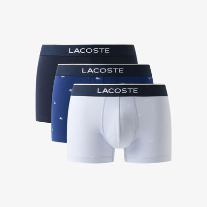 lacoste 3 pack printed stretch trunks