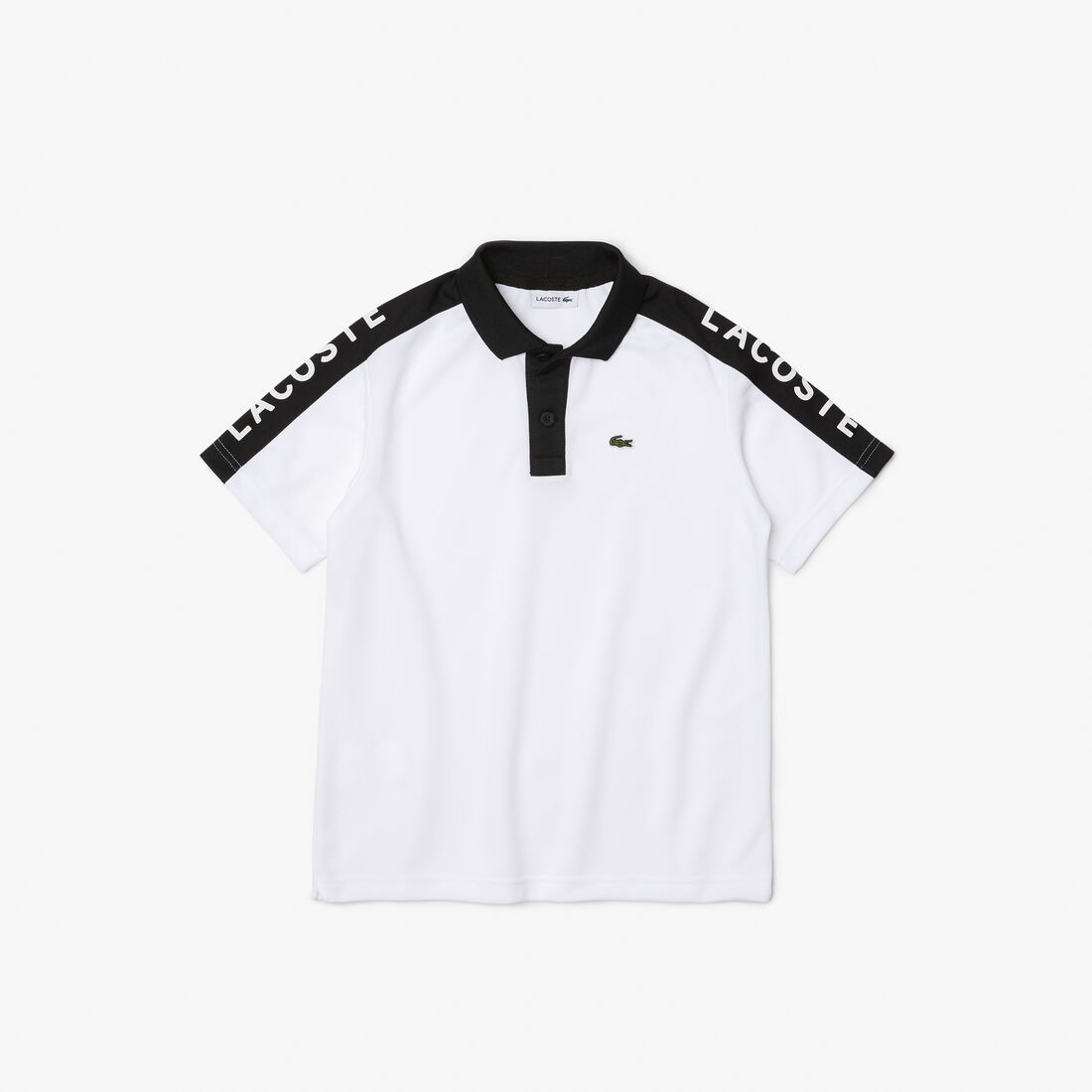 تيشيرت بولو بيكيه مسامي بأشرطة شعار لاكوست للأولاد