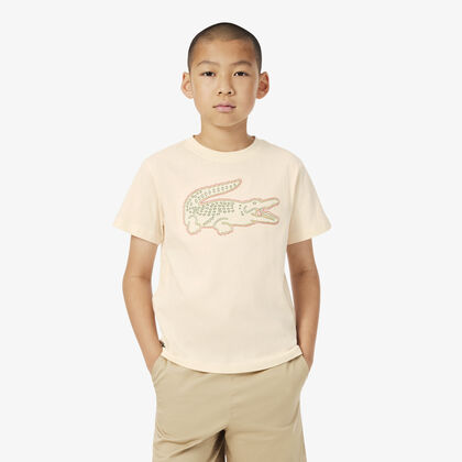 Crocodile Embroidery Cotton T-shirt