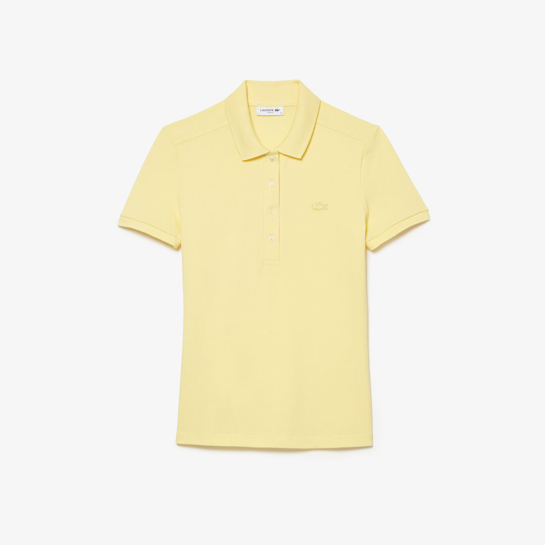 تيشيرت بولو L.12.D بقصة ضيقة من قماش بيتي بيكيه المطاطي Women's Lacoste Slim fit Stretch Cotton Pique Polo Shirt - PF5462-00-107